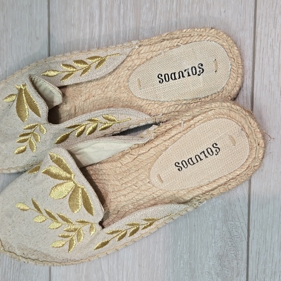 Soludos By Anthropologie Women Espadrille Boho Hobo Mule Shoes Flats Sz 8 - Picture 5 of 11